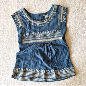 EMBROIDERED BLUE BLOUSE